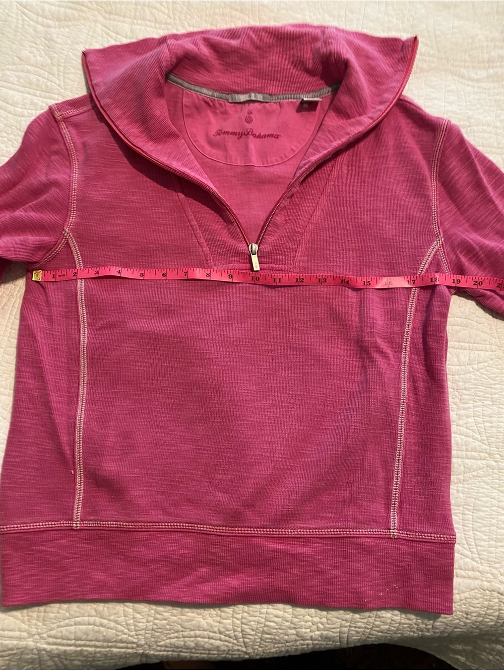 Tommy Bahama fuchsia half-zip pullover - Picture 3 of 6